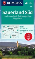 KOMPASS Wanderkarte 842 Sauerland Süd, Hochsauerland, Rothaargebirge, Siegerland 1:50.000