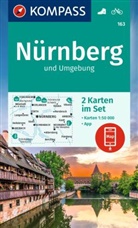 KOMPASS Wanderkarten-Set 163 Nürnberg und Umgebung (2 Karten) 1:50.000