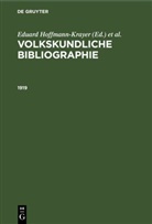 Paul Geiger, Eduard Hoffmann-Krayer - Volkskundliche Bibliographie: 1919