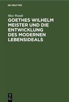 Max Wundt - Goethes Wilhelm Meister und die Entwicklung des modernen Lebensideals