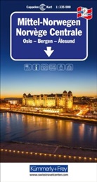 Hallwag Kümmerly+Frey AG, Hallwag Kümmerly+Frey AG - Kümmerly+Frey Regional-Strassenkarte 2 Mittel-Norwegen 1:335.000