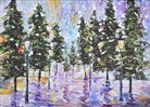Karen Tarlton - Pines in Moonlight Deluxe Boxed Holiday Cards (20 Cards, 21 Self-Sealing Envelopes)