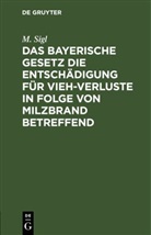 M. Sigl - Das bayerische Gesetz die Entschädigung für Vieh-Verluste in Folge von Milzbrand betreffend
