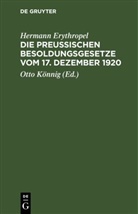 Hermann Erythropel, Otto Könnig - Die Preußischen Besoldungsgesetze vom 17. Dezember 1920