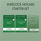 Arthur Conan Doyle, EasyOriginal Verlag, Ilya Frank - The Adventures of Sherlock Holmes Starter-Paket Geschenkset (mit Audio-Online) + Eleganz der Natur Schreibset Basics, m. 3 Beilage, m. 3 Buch