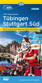 Allgemeiner Deutscher Fahrrad-Club e.V. (ADFC), Bike, BVA BikeMedia GmbH, Allgemeiner Deutscher Fahrrad-Club e V (ADFC - ADFC-Regionalkarte Tübingen - Stuttgart Süd, 1:75.000, reiß- und wetterfest,mit kostenlosem GPS-Download der Touren via BVA-website oder Karten-App