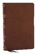 Thomas Nelson - NKJV, Single-Column Reference Bible, Verse-by-verse, Brown Genuine Leather, Red Letter, Comfort Print (Thumb Indexed)