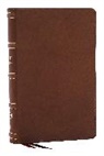 Thomas Nelson - NKJV, Single-Column Reference Bible, Verse-by-verse, Brown Genuine Leather, Red Letter, Comfort Print (Thumb Indexed)