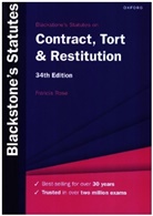 Rose, Francis Rose, Francis (Senior Research Fellow Rose, Rose Francis - Blackstone''s Statutes on Contract, Tort & Restitution