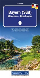 Hallwag Kümmerly+Frey AG, Hallwag Kümmerly+Frey AG - Kümmerly+Frey Regional-Strassenkarte 8 Bayern Süd 1:275.000