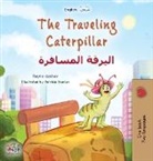 Kidkiddos Books, Rayne Coshav - The Traveling Caterpillar (English Arabic Bilingual Book for Kids)