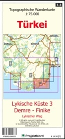 Jens Uwe Mollenhauer - Lykische Küste 3 - Demre - Finike - Lykischer Weg - Topographische Wanderkarte 1:75.000 Türkei (Blatt 7.3)