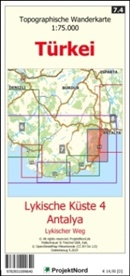 Jens Uwe Mollenhauer - Lykische Küste 4 - Antalya - Lykischer Weg - Topographische Wanderkarte 1:75.000 Türkei (Blatt 7.4)