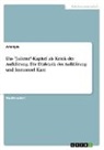 Anonym - Das "Juliette"-Kapitel als Kritik der Aufklärung. Die Dialektik der Aufklärung und Immanuel Kant