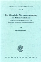 Hans-Otto Hahn - Die fehlerhafte Normenanwendung im Arbeitsverhältnis.