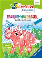 Melinda Ronto, Lucie Göpfert, Heribert Schulmeyer - Leserabe Rätselspaß - Zauber-Malrätsel zum Lesenlernen: Dinos (Vor-Lesestufe)