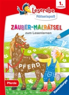 Martine Richter, Simone Pahl, Heribert Schulmeyer - Leserabe Rätselspaß - Zauber-Malrätsel zum Lesenlernen: Pferde (1. Lesestufe)