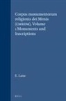 E. Lane - Corpus Monumentorum Religionis Dei Menis (Cmrdm), Volume 1 Monuments and Inscriptions