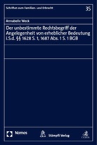 Annabelle Weck - Der unbestimmte Rechtsbegriff der Angelegenheit von erheblicher Bedeutung i.S.d. §§ 1628 S. 1, 1687 Abs. 1 S. 1 BGB
