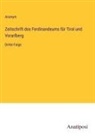 Anonym - Zeitschrift des Ferdinandeums für Tirol und Vorarlberg