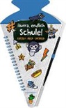 Felix Möller - Schultüten-Kratzelbuch - Funny Patches - Hurra, endlich Schule! (blau)