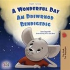 Kidkiddos Books, Sam Sagolski - A Wonderful Day (English Welsh Bilingual Children's Book)