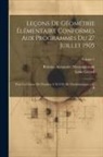 Louis Gérard, Bolesias Alexandre Niewenglowski - Leçons De Géométrie Élémentaire Conformes Aux Programmes Du 27 Juillet 1905: Pour Les Classes De Première C Et D Et De Mathématiques a Et B; Volume 2