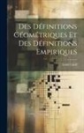 Louis Liard - Des Définitions Géométriques et des Définitions Empiriques