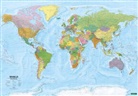 freytag &amp; berndt, freytag &amp; berndt - World map, political - physical, english, 1:20.000.000, Poster with metal ledges, freytag & berndt