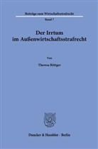 Theresa Röttger - Der Irrtum im Außenwirtschaftsstrafrecht.