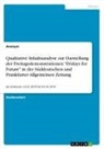Anonymous - Qualitative Inhaltsanalyse zur Darstellung der Freitagsdemonstrationen "Fridays for Future" in der Süddeutschen und Frankfurter Allgemeinen Zeitung