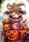 Musterstück Grafik, Monsoon Publishing - Halloween Horror Katzen Malbuch für Ewachsene
