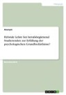 Anonym, Anonymous - Hybride Lehre bei berufsbegleitend Studierenden zur Erfüllung der psychologischen Grundbedürfnisse?