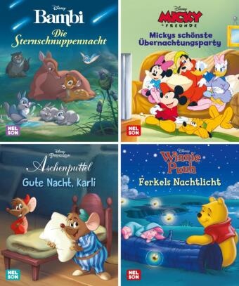 Nelson Mini-Bücher: 4er Disney Gutenacht-Geschichten 1-4 - 4er-Set im praktischen Mitnahmeformat