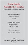 Jean Paul, Jean Paul, Helmut Pfotenhauer, Birgit Sick, Wirtz, Thomas Wirtz - Jean Pauls Sämtliche Werke. Historisch-kritische Ausgabe; .. Tl.-Bd.1