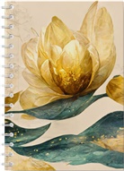 EasyOriginal Verlag - Eleganz der Natur - Premium Spiral-Notizbuch A5 Soft-Touch liniert, verzaubert durch goldenen Blütencharme