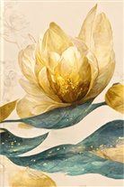EasyOriginal Verlag - Eleganz der Natur - Premium Hardcover-Notizbuch A5 Soft Touch liniert, verzaubert durch goldenen Blütencharme