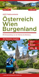 Allgemeiner Deutscher Fahrrad-Club e.V. (ADFC), Bike, BVA BikeMedia GmbH, Allgemeiner Deutscher Fahrrad-Club e V (ADFC - ADFC-Radtourenkarte ÖS2 Österreich Wien Burgenland 1:150:000, reiß- und wetterfest, E-Bike geeignet, GPS-Tracks Download, mit Bett+Bike Symbolen, mit Kilometer-Angaben