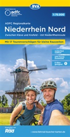 Allgemeiner Deutscher Fahrrad-Club e.V. (ADFC), Bike, BVA BikeMedia GmbH, Allgemeiner Deutscher Fahrrad-Club e V (ADFC - ADFC-Regionalkarte Niederrhein Nord, 1:75.000, mit Tagestourenvorschlägen, reiß- und wetterfest, E-Bike-geeignet, mit Knotenpunkten, GPS-Tracks Download