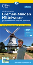 Allgemeiner Deutscher Fahrrad-Club e.V. (ADFC), Bike, BVA BikeMedia GmbH, Allgemeiner Deutscher Fahrrad-Club e V (ADFC - ADFC-Regionalkarte Bremen-Minden Mittelweser, 1:75.000, mit Tagestourenvorschlägen, reiß- und wetterfest, E-Bike-geeignet, GPS-Tracks Download