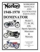 Floyd Clymer - Norton 1949-1970 Dominator Workshop Manuals & Illustrated Parts Lists Model 7, 77, 88, 99, 650, Sports Specials, Manxman & Mercury