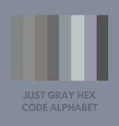 Allison, Colorful Alphabet - JUST GRAY HEX CODE ALPHABET
