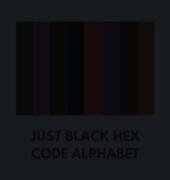 Allison, Colorful Alphabet - JUST BLACK HEX CODE ALPHABET