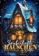 Musterstück Grafik, Monsoon Publishing - Zauberhafte Häuschen im Winter Malbuch für Erwachsene
