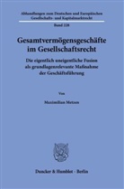 Maximilian Metzen - Gesamtvermögensgeschäfte im Gesellschaftsrecht.