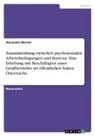 Alexandra Wernet - Zusammenhang zwischen psychosozialen Arbeitsbedingungen und Burnout. Eine Erhebung mit Beschäftigten eines Großbetriebes im öffentlichen Sektor Österreichs