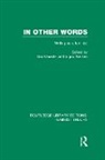 Gail Nielsen Chester, Gail Chester, Chester Gail, Sigrid Nielsen, Nielsen Sigrid - In Other Words (Rle Feminist Theory)