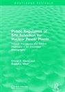 Ernest D. Klema, Ernest D. West Klema, Klema Ernest D., Robert L. West, West Robert L. - Public Regulation of Site Selection for Nuclear Power Plants