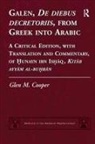 Glen M Cooper, Glen M. Cooper, Cooper Glen M. - Galen, De Diebus Decretoriis, From Greek Into Arabic
