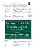 Barbara Howard Traister, Traister Barbara Howard, Janet Wright Starner, Starner Janet Wright - Anonymity in Early Modern England ''What''s in a Name?''